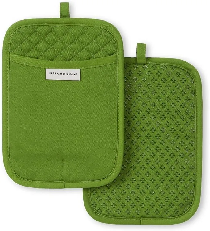 KitchenAid Asteroid Pot Holder 2-Pack Set, Matcha, 7"x10"