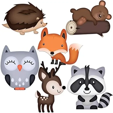 Woodland Animal Cutouts 36 Count - Cute Woodland Baby Shower Decorations - Large Adorable Woodland Animals Cutouts Are Easily Seen - Great for Woodland Creatures Baby Shower Or Fall Themed Baby Shower