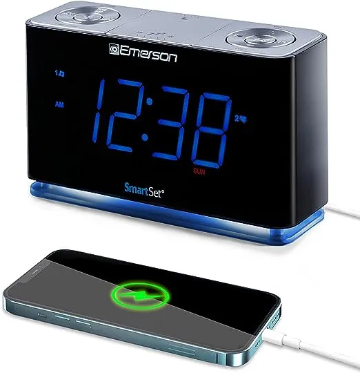 Emerson CKS1507 SmartSet Clock Radio, Black