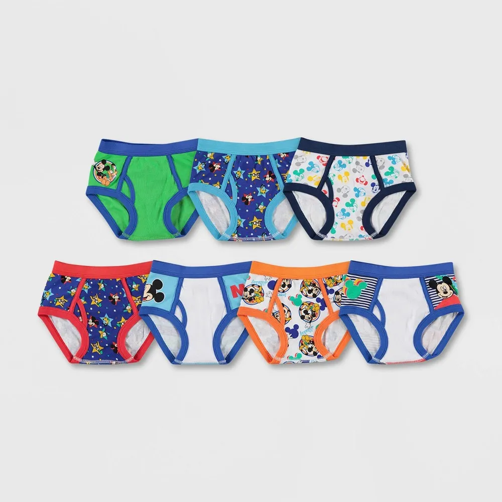 Disney Boys' Mickey Mouse 100% Combed Cotton Briefs Available in Sizes 2/3t, 4t, 4, 6 and 8