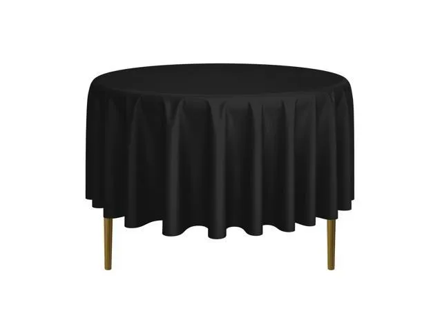 Lann's Linens - 10 Premium 90' Round Tablecloths for Wedding / Banquet / Restaurant - Polyester Fabric Table Cloths - Black