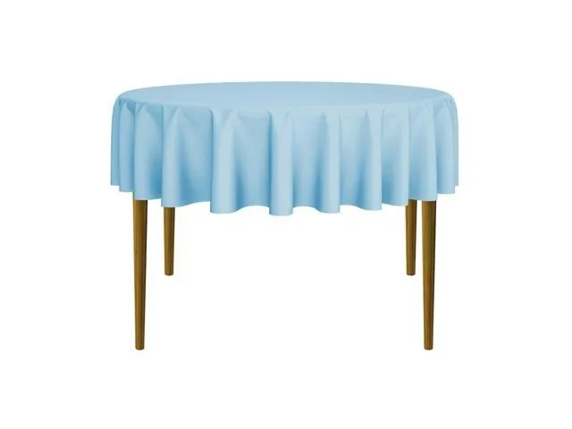 Lann's Linens - 10 Premium 70' Round Tablecloths for Wedding / Banquet / Restaurant - Polyester Fabric Table Cloths - Baby Blue