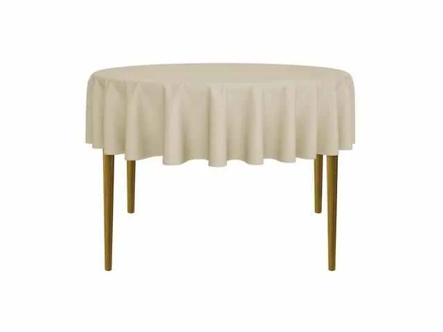 Lann's Linens - 10 Premium 70' Round Tablecloths for Wedding / Banquet / Restaurant - Polyester Fabric Table Cloths - Beige