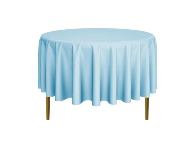 Lann's Linens - 10 Premium 90' Round Tablecloths for Wedding / Banquet / Restaurant - Polyester Fabric Table Cloths - Baby Blue