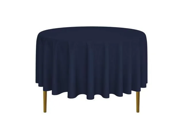 Lann's Linens - 10 Premium 90' Round Tablecloths for Wedding / Banquet / Restaurant - Polyester Fabric Table Cloths - Navy Blue