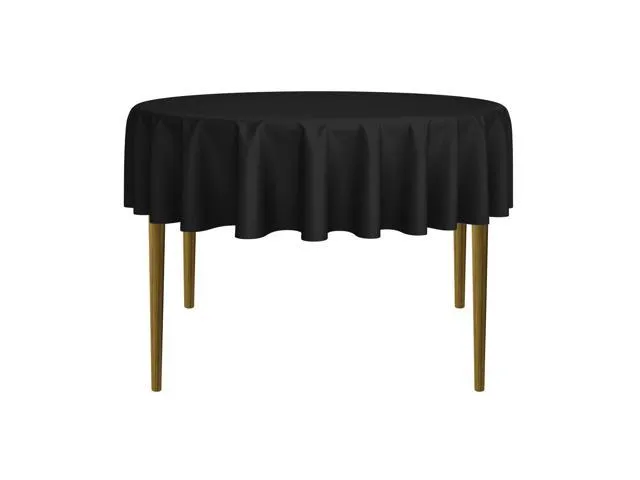 Lann's Linens - 10 Premium 70' Round Tablecloths for Wedding / Banquet / Restaurant - Polyester Fabric Table Cloths - Black