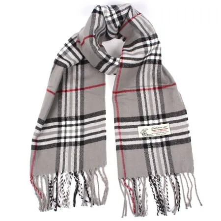 Plaid Cashmere Feel Classic Soft Luxurious Winter Scarf for Men Women