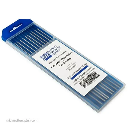 TIG Welding Tungsten Electrodes 2% Lanthanated 1/16” x 7” (Blue) 10-Pack