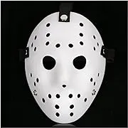 CASACLAUSI Mask Cosplay Halloween Costume Mask Prop Horror Hockey Pure White