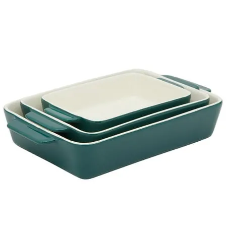 Juvale 3 Piece Green Casserole Dishes