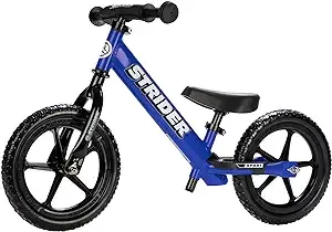 Strider 12” Sport Bike - No Pedal Balance Bicycle for Kids 18 Months to 5 Years - Includes Safety Pad, Padded Seat, Mini Grips & Flat-Free Tires - Tool-Free Assembly & Adjustments