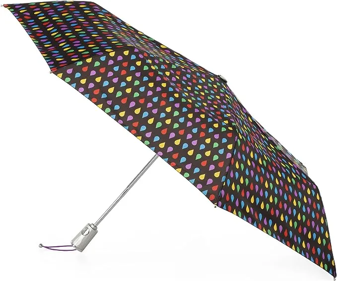 Totes Sunguard Auto Open Close Umbrella with NeverWet - Black Rain