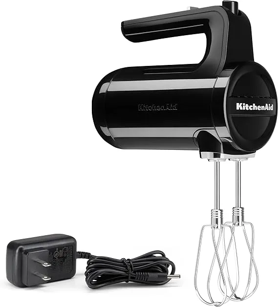 KitchenAid - Cordless 7 Speed Hand Mixer - Onyx Black