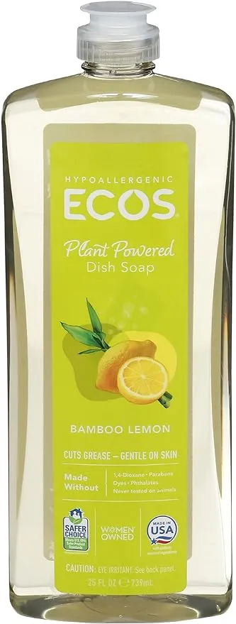 ECOS, Dish Soap Bamboo Lemon, 25 Fl Oz