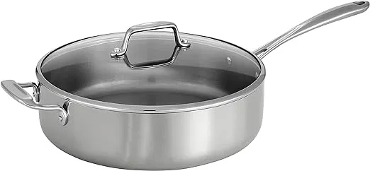 Tramontina Tri-Ply Clad 6 qt Covered Stainless Steel Deep Sauté Pan