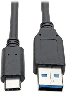 Tripp Lite USB C to USB-A Cable 5 Gbps USB 3.1 Gen 1 M/M USB Type C 6ft 6' - 1 x Type C Male USB - 1 x Type A Male USB - Nickel Plated Connector - Gol