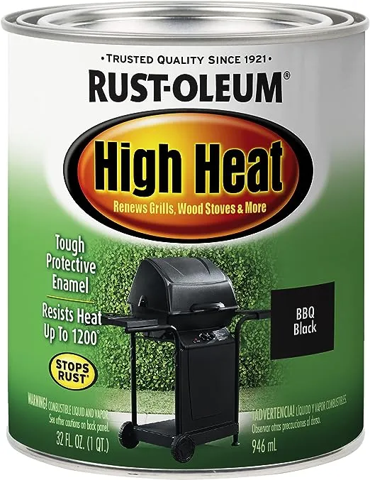 1 qt. High Heat Flat Bar-B-Que Black Enamel Interior/Exterior Paint