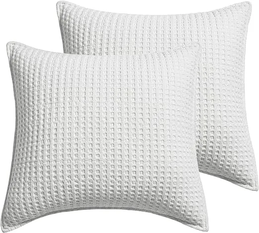 Levtex Home Mills Waffle Euro Sham, Set of 2 - Bright White