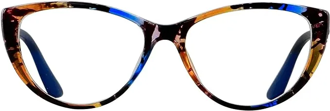 ANDWOOD Blue Light Blocking Glasses Women Bluelight Blocker Computer Cateye Clear Cat Eye Eyeglasses Frame Pattern