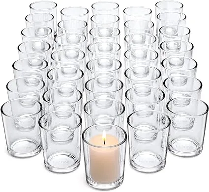 Letine 36Pcs Votive Candle Holders-Clear Glass Tea Light Candle Holders-Clear Candle Holders Bulk for Wedding Centerpieces/Home Table Decor/Propose/Christmas and Thanksgiving