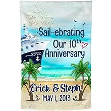 Sail-ebrating Our (number) Anniversary - Cruise Door Decoration - PERSONALIZED - Banner - Flag - Standard or Premium Fabric - CF029