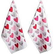 DII Valentine's Day Collection Kitchen, Dishtowel Set, 18x28, Hearts Collage, 2 Piece