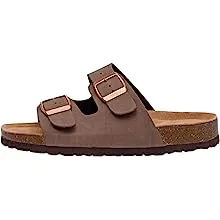 Cushionaire Women's Lane Cork Footbed Sandal with +Comfort, Brown, 8.5