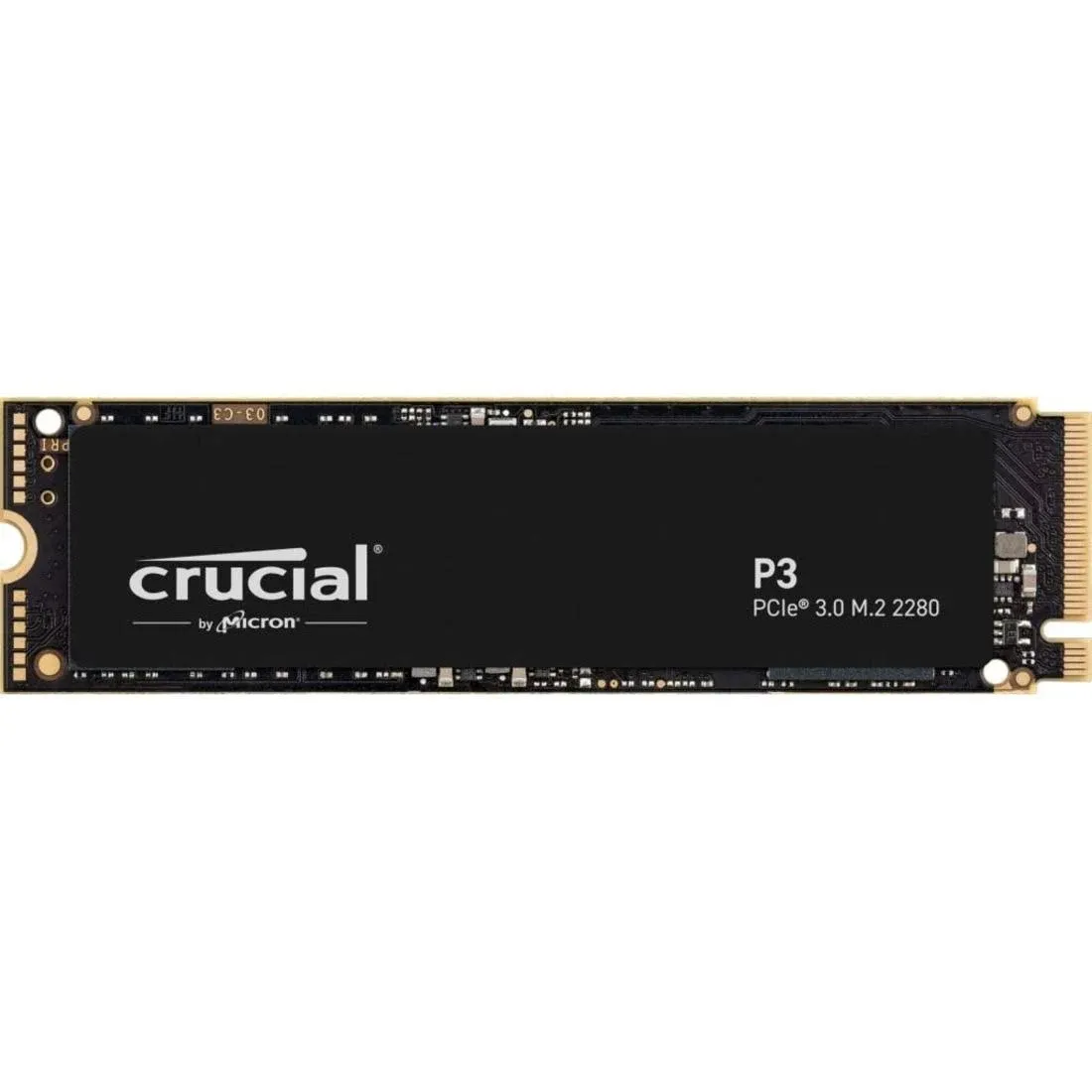 Crucial P3 500GB PCIe Gen3 3D NAND NVMe M.2 SSD, up to 3500MB/s - CT500P3SSD8