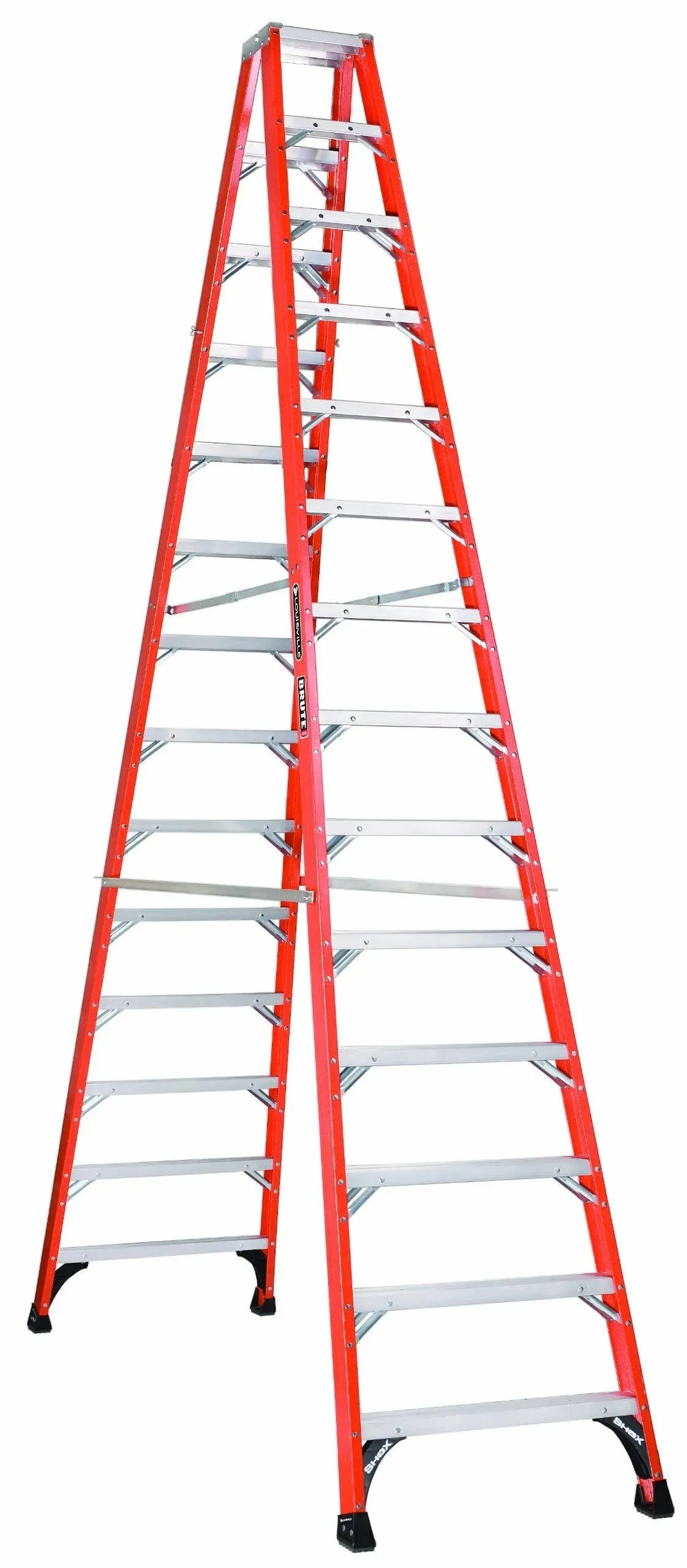 Louisville Ladder FM1414HD 14 ft. Fiberglass Twin Step Ladder Type IAA 375 lbs