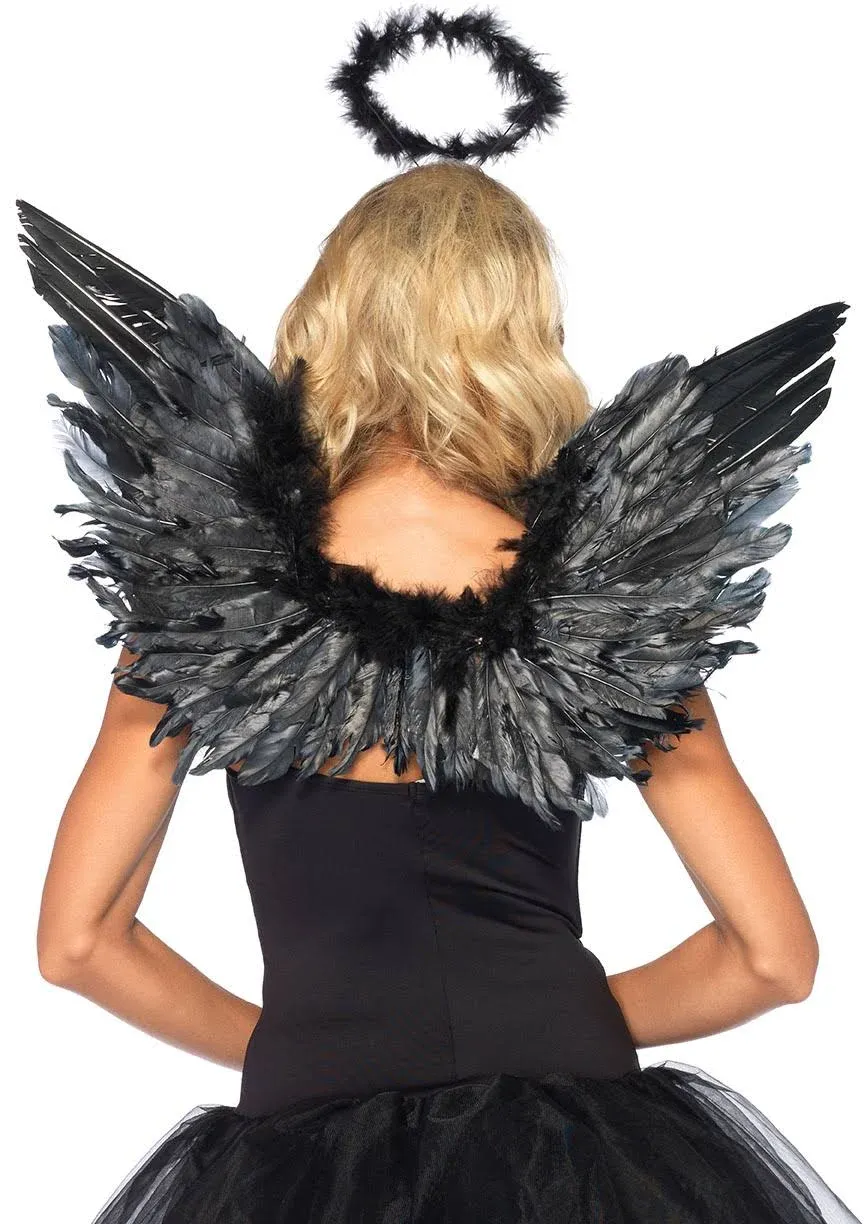 Leg Avenue Women's 2 Pc Feathered Angel Wings and Halo Costume Accessory Kit