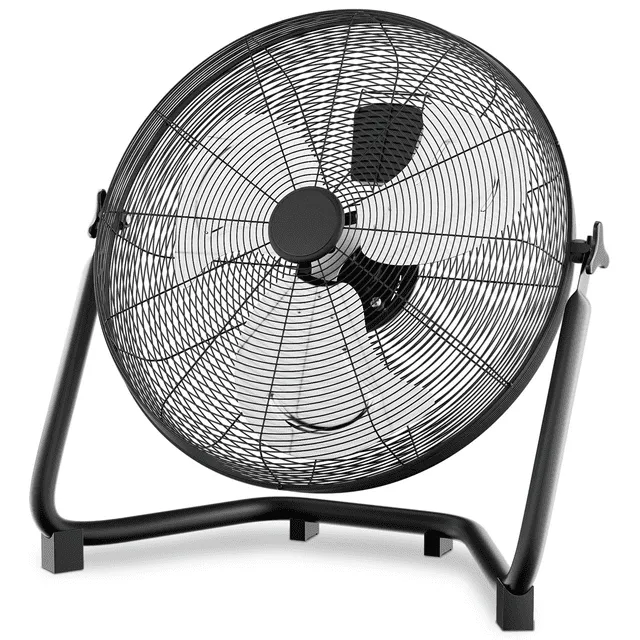 Magshion 20" High Velocity Floor Fan, 3-Speed Heavy Duty Metal Cradle Floor Fan with 120-Degree Adjustable Tilt for Commercial Garage and Greenhouse, Black