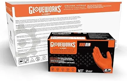 Gloveworks Orange Nitrile Gloves