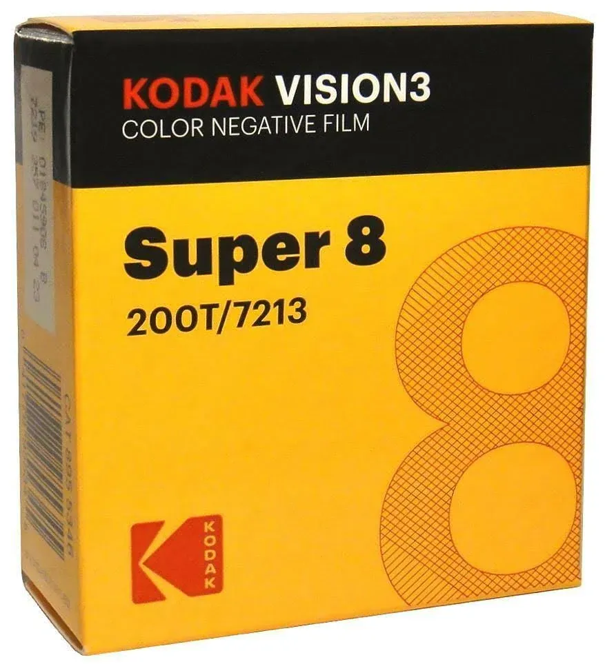 Kodak VISION3 200T/7213 Color Negative Film, SP464 Super 8 Cartridge, 50' Roll