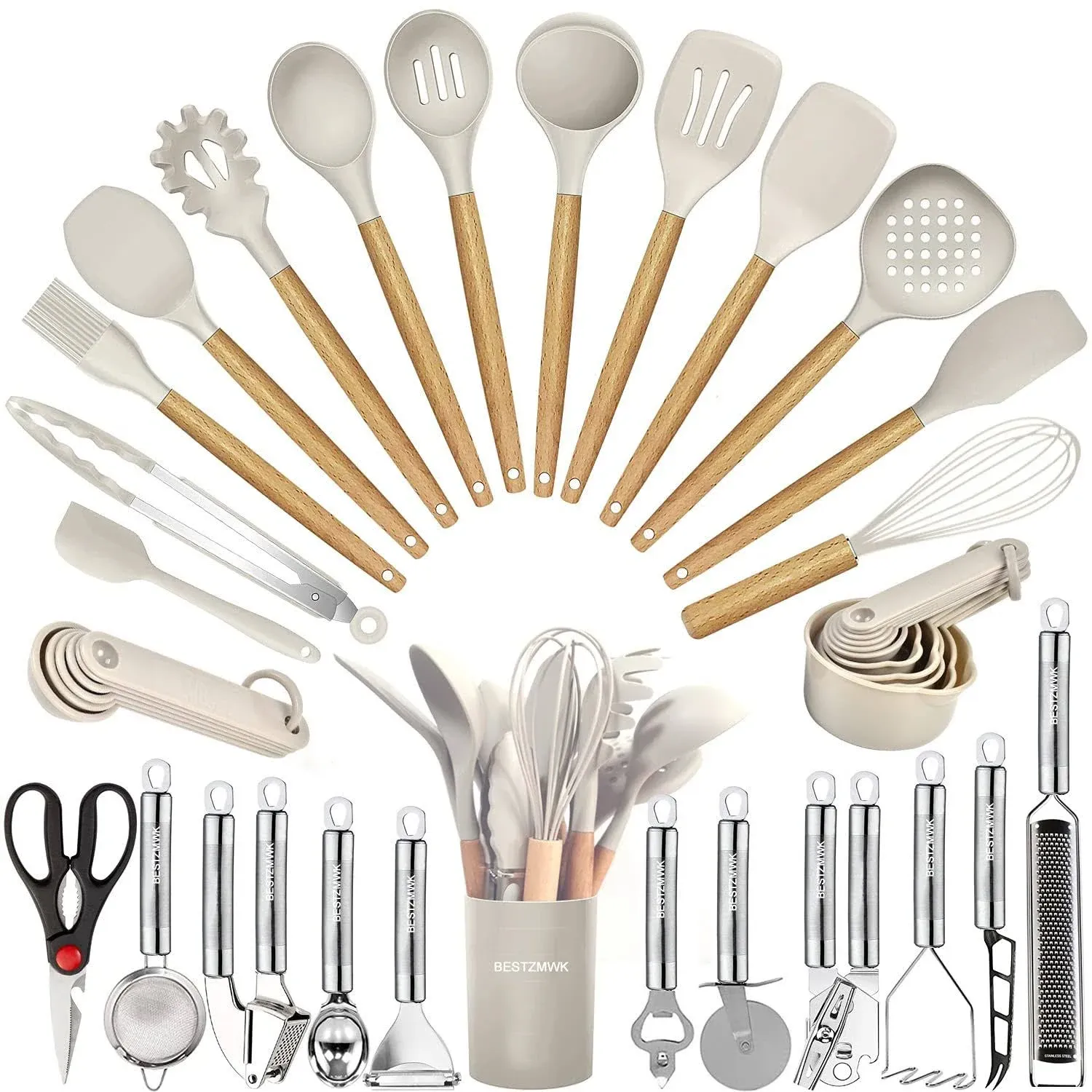 Kitchen Utensils Set- 35 Pcs Cooking Utensils With Grater,tongs, Spoon