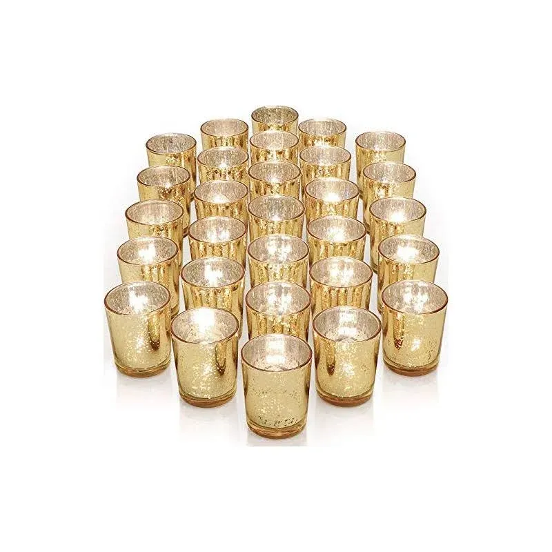 LETINE Gold Votive Candle Holders Set of 36