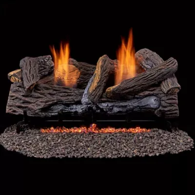 Duluth Forge 24-in 33000-BTU Dual-Burner Vent-free Gas Fireplace Logs with ThermostatDuluth Forge 24-in 33000-BTU Dual-Burner Vent-free Gas Fireplace Logs with Thermostat