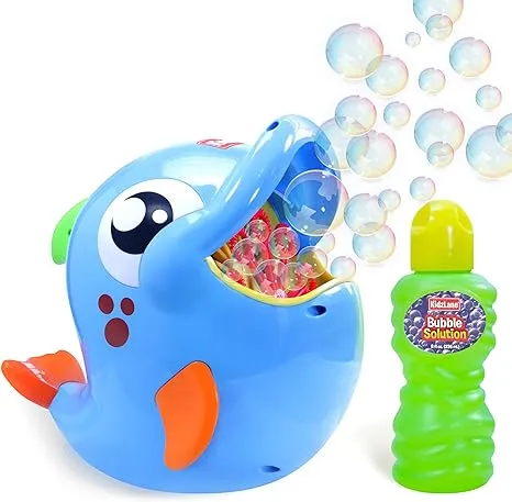 Kidzlane Bubble Maker Machine for Kids - Big Bubbles Speed Blower for Toddler's Outdoor Party Play - Makes 500 to 1000 per Minute (Bubble Dolphin)