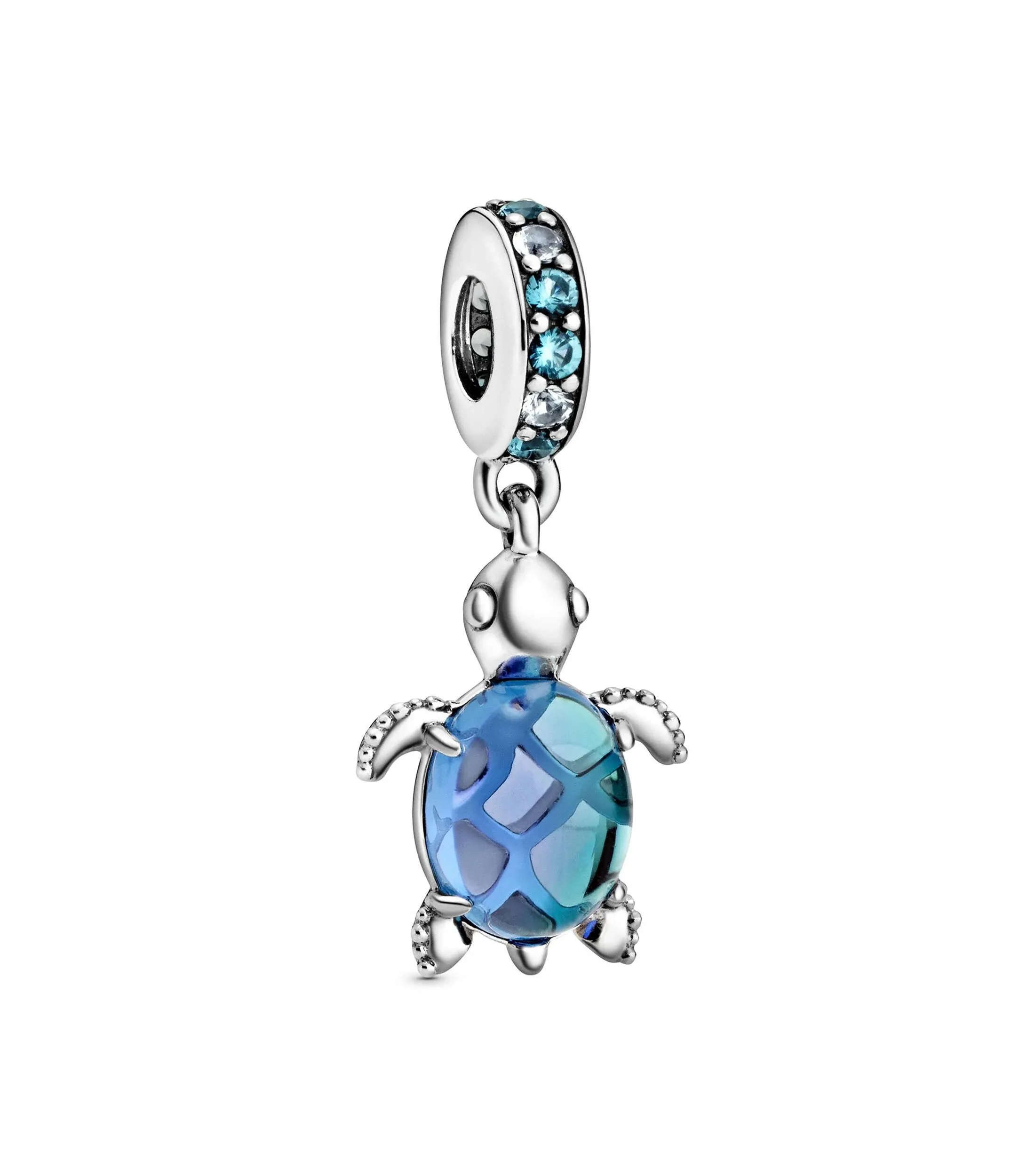 Pandora Meeresschildkröte Murano-Glas Charm-Anhänger 798939C01 5,1 x 16,5 x 13,4 mm Blau