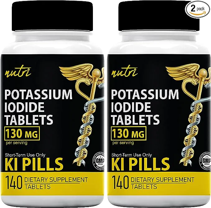 Potassium Iodide Capsules 130 mg (2 Pack) - (280 Capsules) EXP 10/2032 - Ki Pills Potassium Iodine Tablets 130 mg - Potassium Iodide Tablets YODO NacientePotassium Iodide Capsules 130 mg (2 Pack) - (280 Caps…