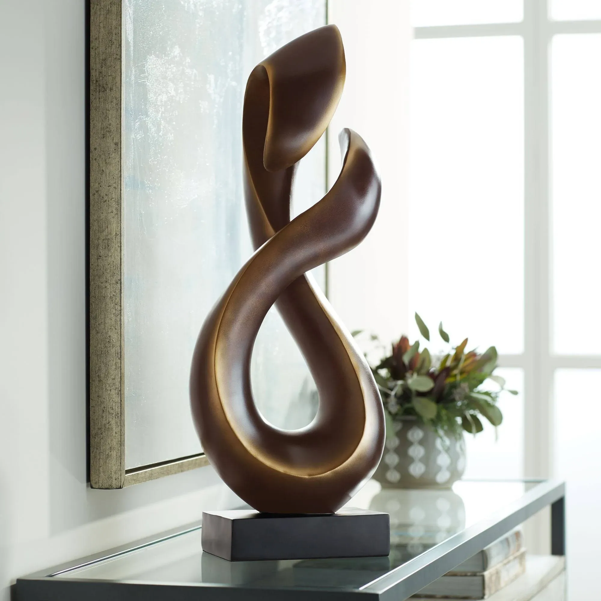 Open Infinity 25&#034; High Gold Sculpture