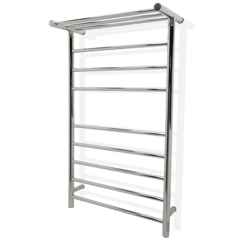 Anzzi Eve Modern 8-Bar Wall Mounted Towel Warmer with Top Shelf in Chrome ...