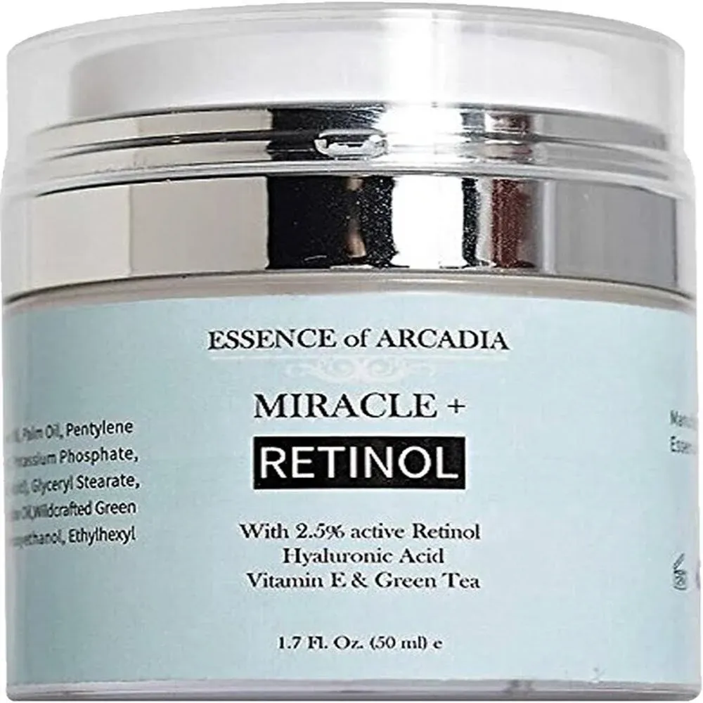 Retinol Moisturizer Cream High Strength for Face and Eye Area Miracle Plus