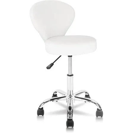 Hydraulic Rolling Stool Swivel Salon Chair Office Tattoo Adjustable Height Back  | eBay