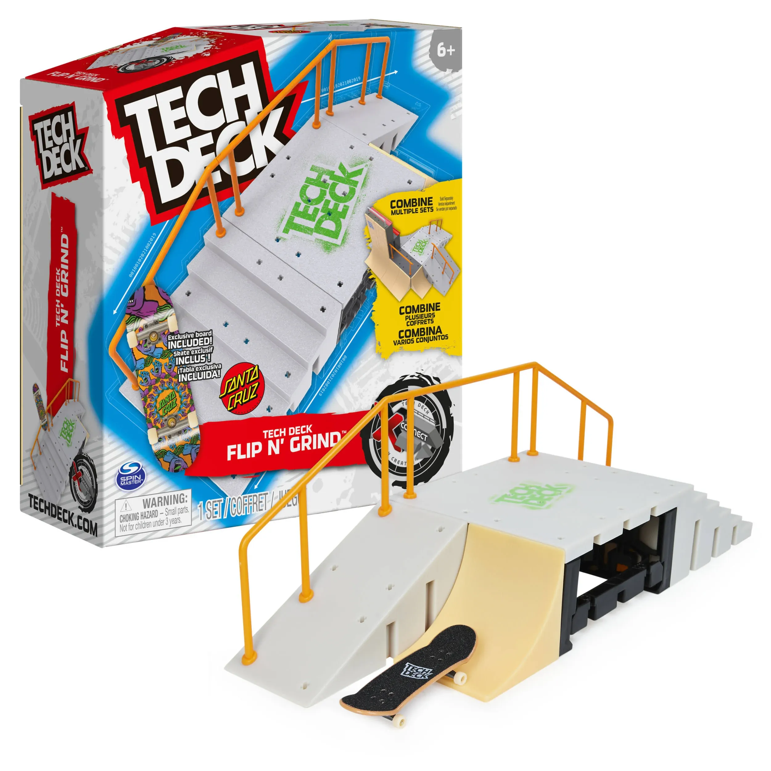 TECH DECK, Flip N’ Grind X-Connect Park Creator, Customizable and Buildable Ramp