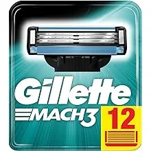 Gillette Mach3 Razor Refills for Men, 12 Razor Blade RefillsGillette Mach3 Razor Refills for Men, 12 Razor Blade Refills