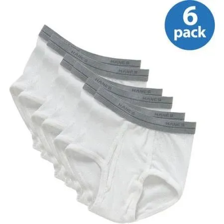 Hanes Briefs, Boys, White, L (14-16) - 6 briefs