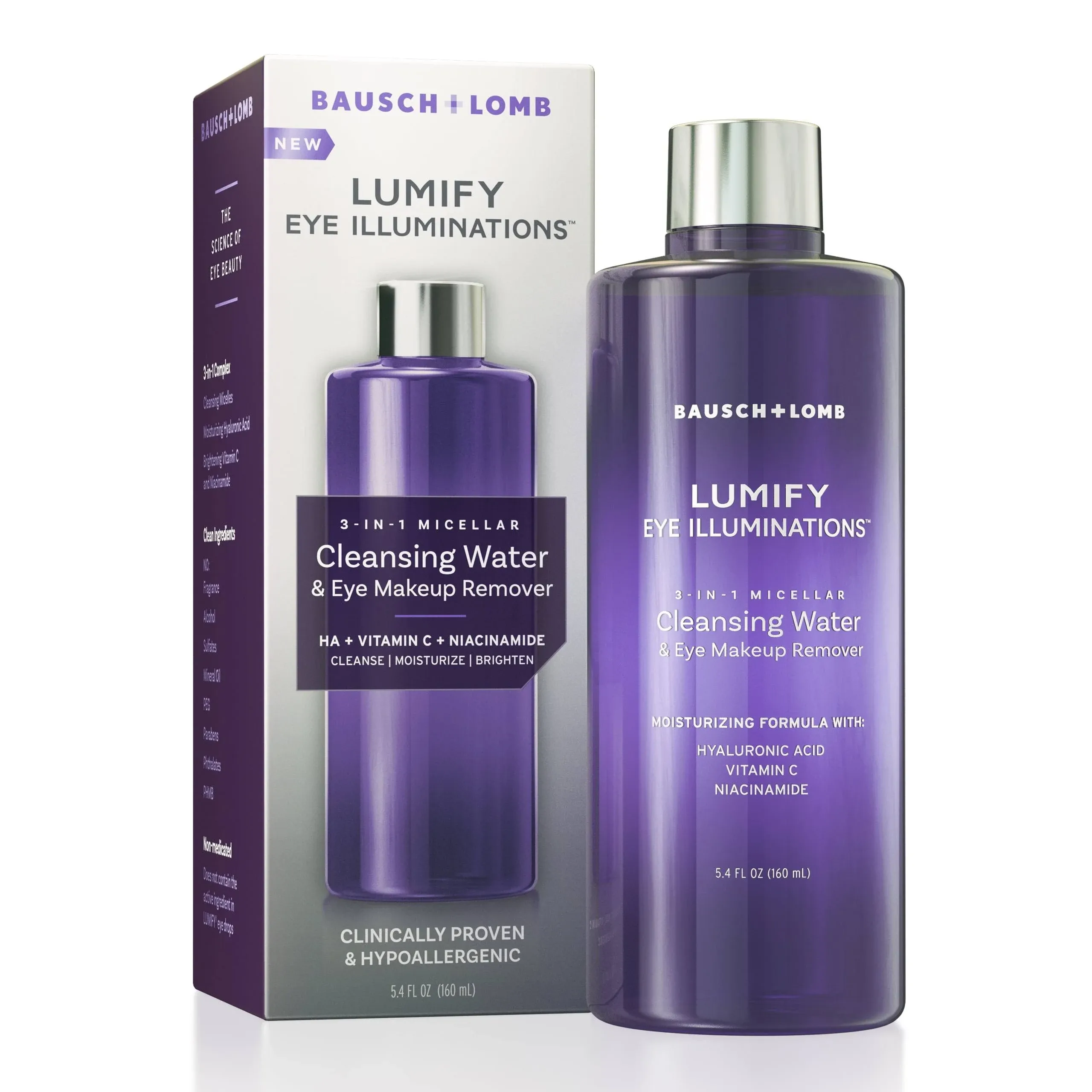 Lumify Eye Illuminations 3-in-1 Micellar Cleansing Water & Eye Makeup Remover - 5.4 fl oz