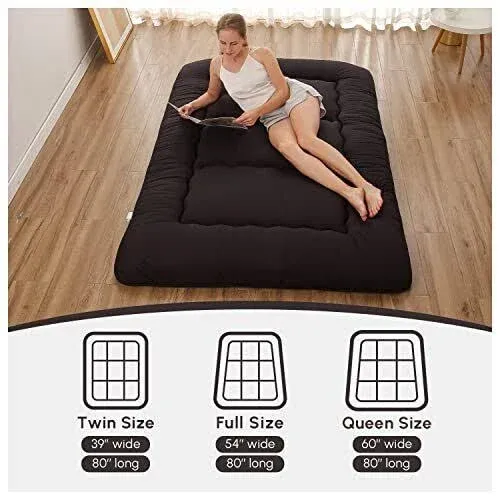 Japanese Floor Mattress, Futon Mattress With Portable Storage Bag,