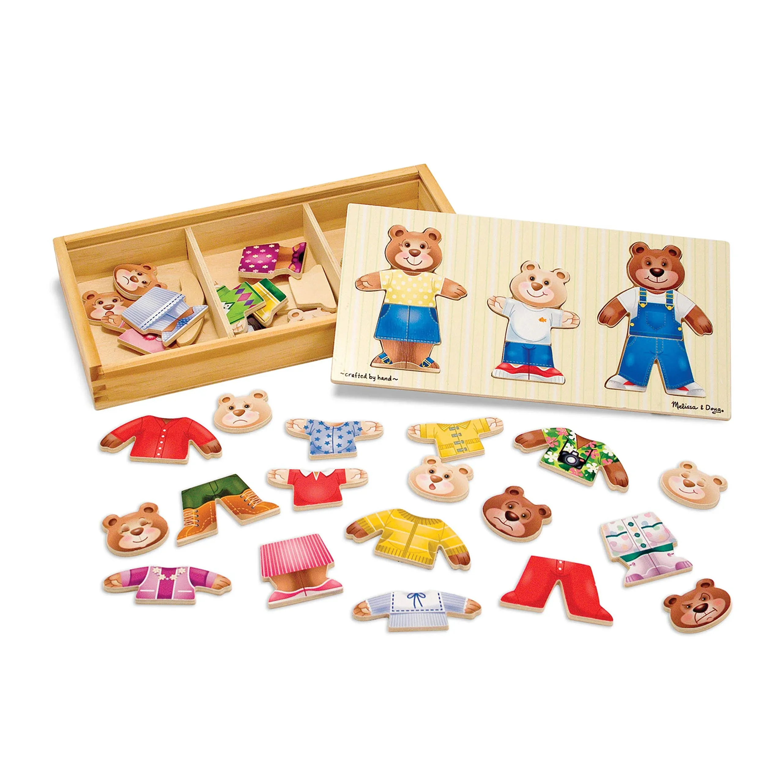 Melissa & Doug Wooden Bear Family Dress Up Puzzle