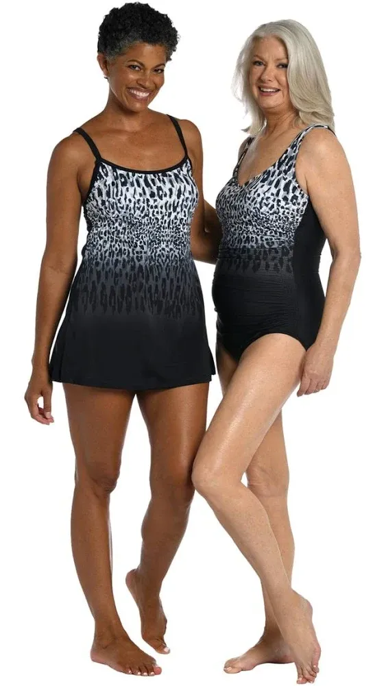 Ombre Animal Side Shirred One Piece - FINAL SALE